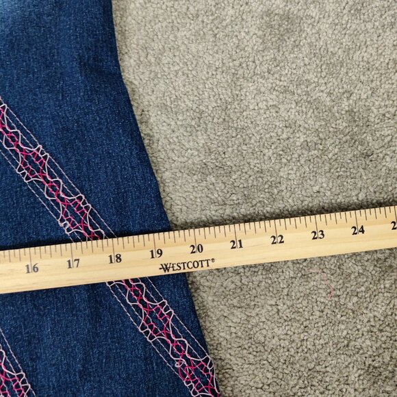 YLKD Yilukadan Women's Skirt Size S Blue Denim Vintage 90s Casual Embroidered - Picture 10 of 13